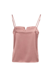 YAYA - Strappy Singlet with Subtle V-Notch in Burlwood Pink Melange