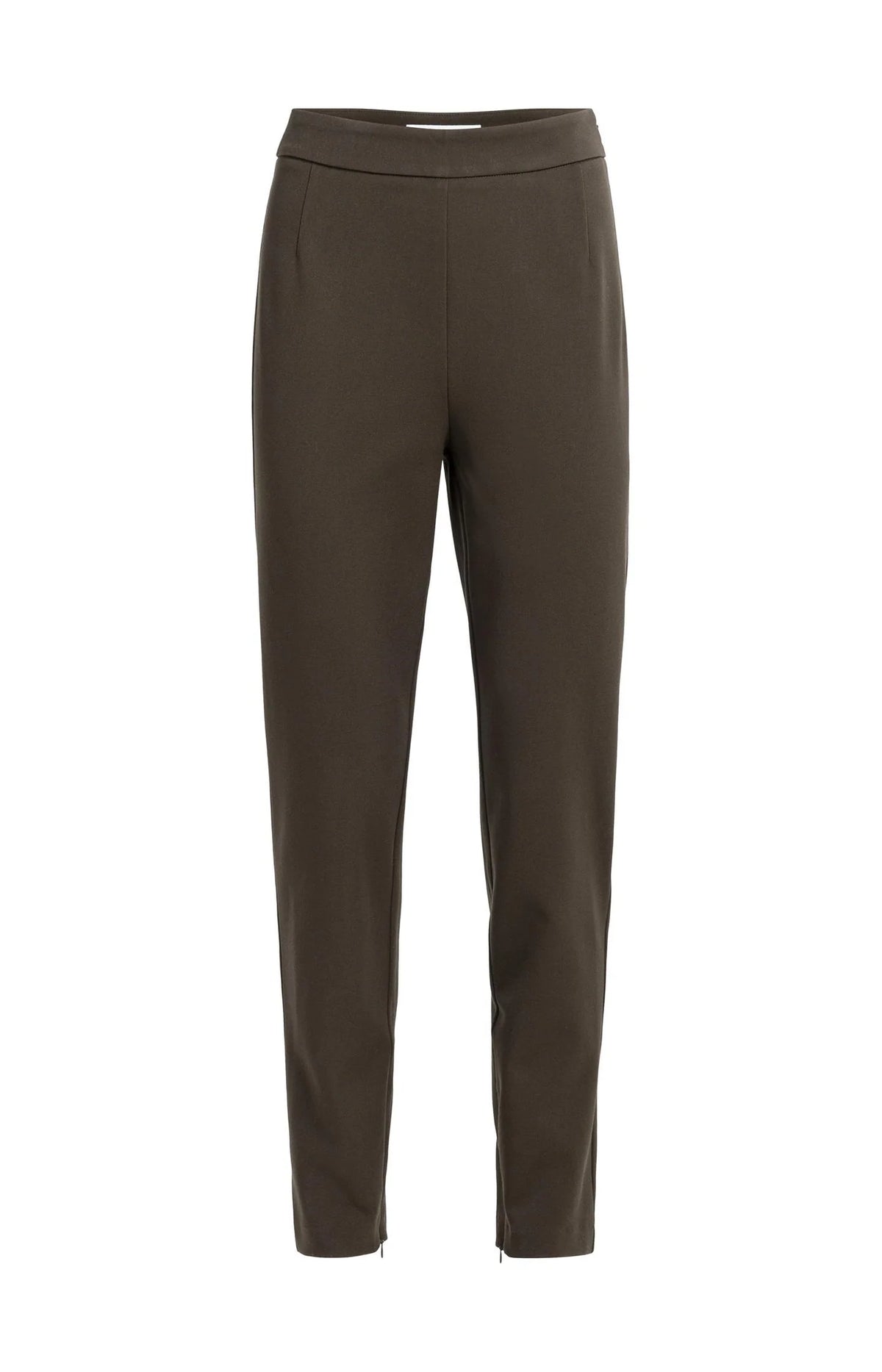 YAYA - Stretch Treggings with Zip Detail in Delicioso Brown