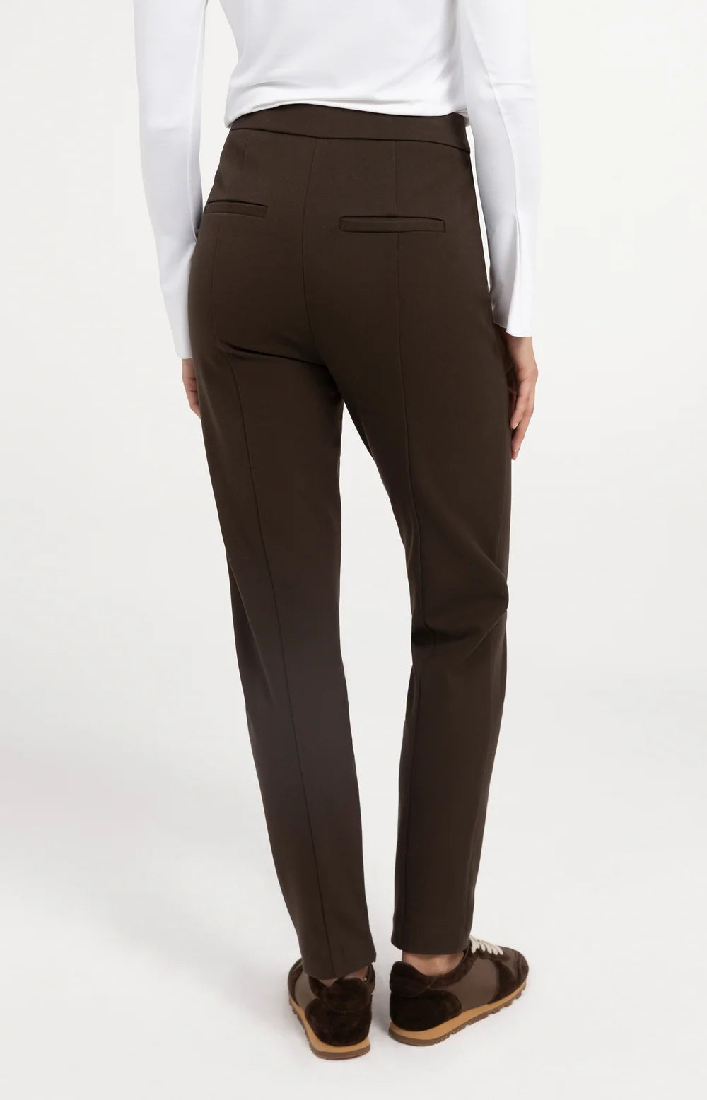 YAYA - Stretch Treggings with Zip Detail in Delicioso Brown