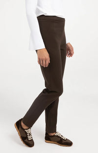 YAYA - Stretch Treggings with Zip Detail in Delicioso Brown