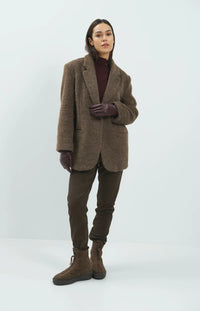 YAYA - Stretch Treggings with Zip Detail in Delicioso Brown