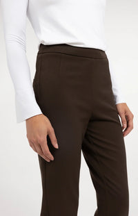 YAYA - Stretch Treggings with Zip Detail in Delicioso Brown