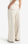 YAYA - Structured Woven Trousers with Pleat details in Washed Brown