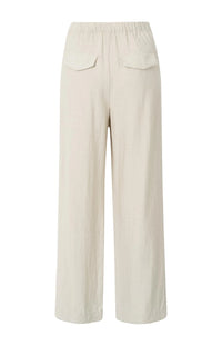 YAYA - Structured Woven Trousers with Pleat details in Washed Brown