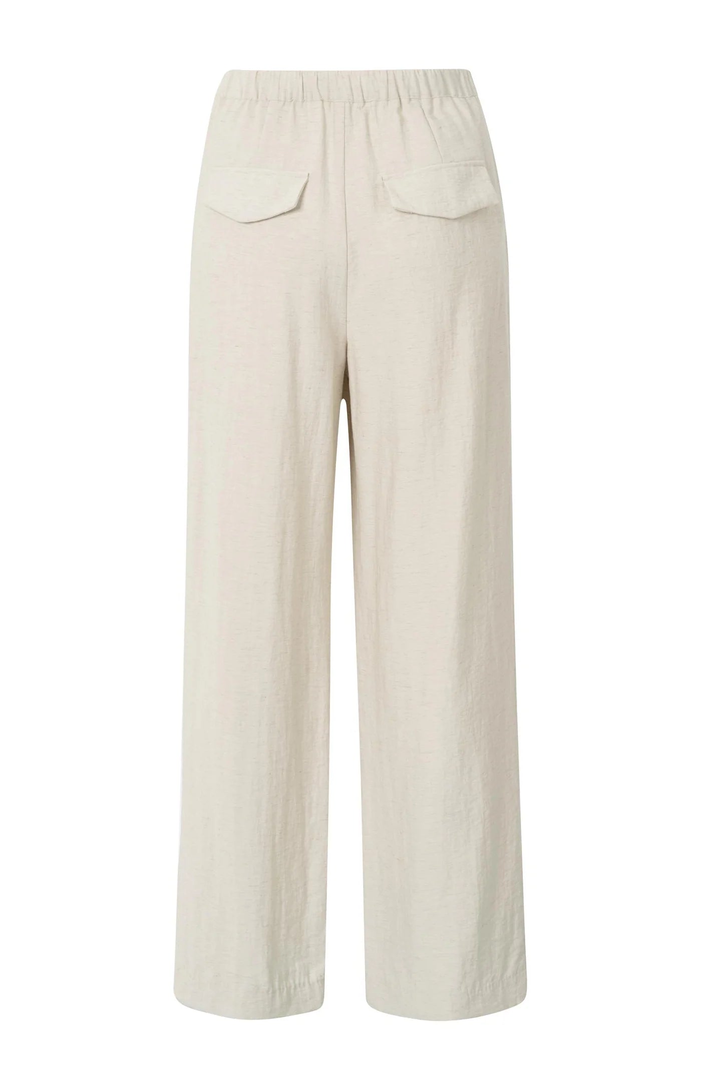 YAYA - Structured Woven Trousers with Pleat details in Washed Brown