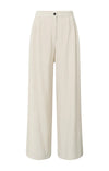 YAYA - Structured Woven Trousers with Pleat details in Washed Brown