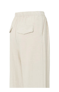 YAYA - Structured Woven Trousers with Pleat details in Washed Brown