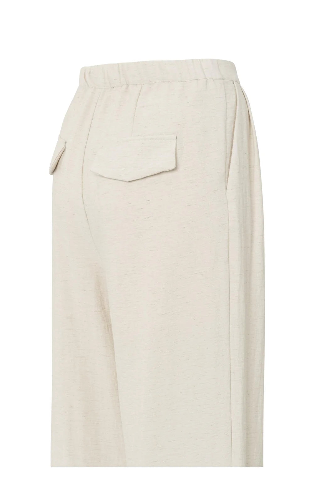 YAYA - Structured Woven Trousers with Pleat details in Washed Brown