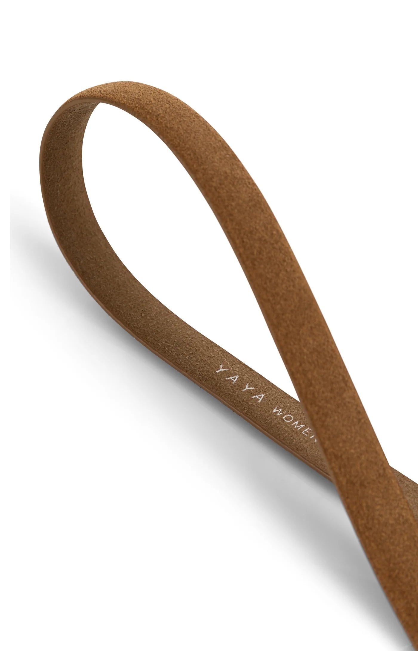 YAYA - Suede Belt with Metal Buckle in Tan Brown