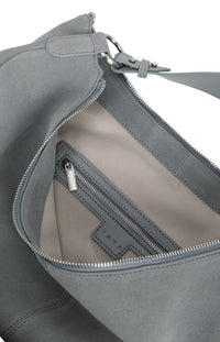 YAYA - Suede Shopper Bag with Tassel in Full Moon Grey