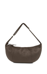 YAYA - Jane Suedine Crossbody Bag with Zip in Brown