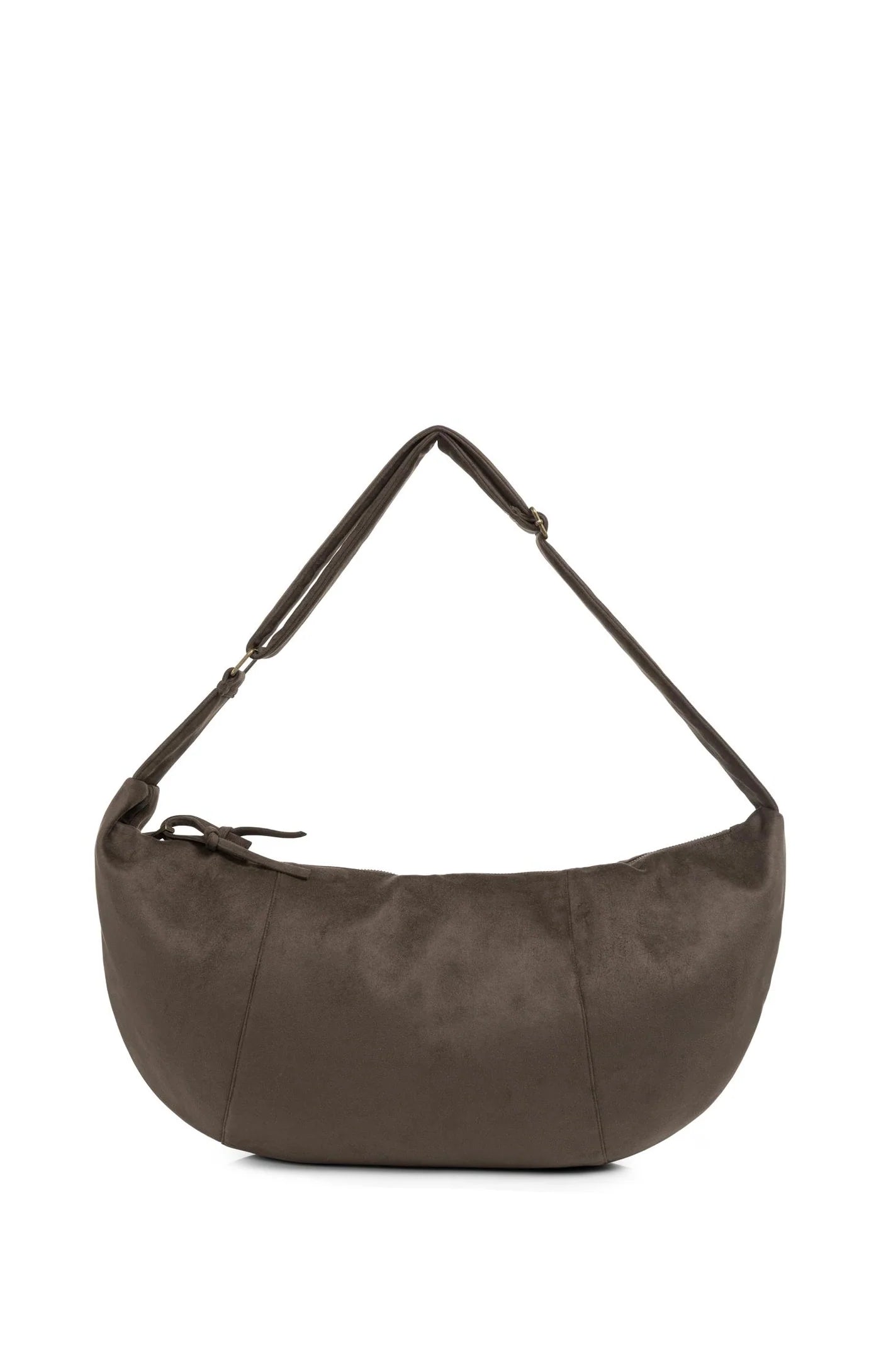 YAYA - Jane Suedine Crossbody Bag with Zip in Brown