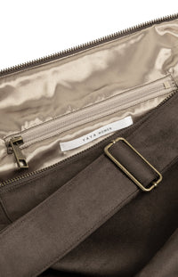YAYA - Jane Suedine Crossbody Bag with Zip in Brown