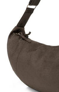YAYA - Jane Suedine Crossbody Bag with Zip in Brown