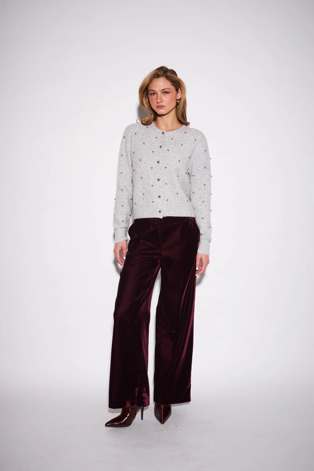 John & Jenn - Sullivan Cardigan in Silver Bells