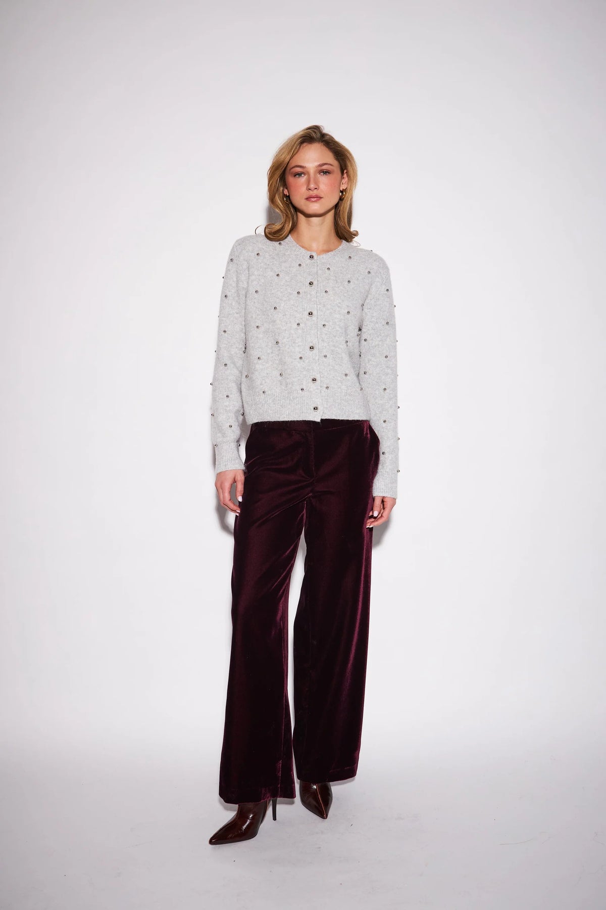 John & Jenn - Sullivan Cardigan in Silver Bells