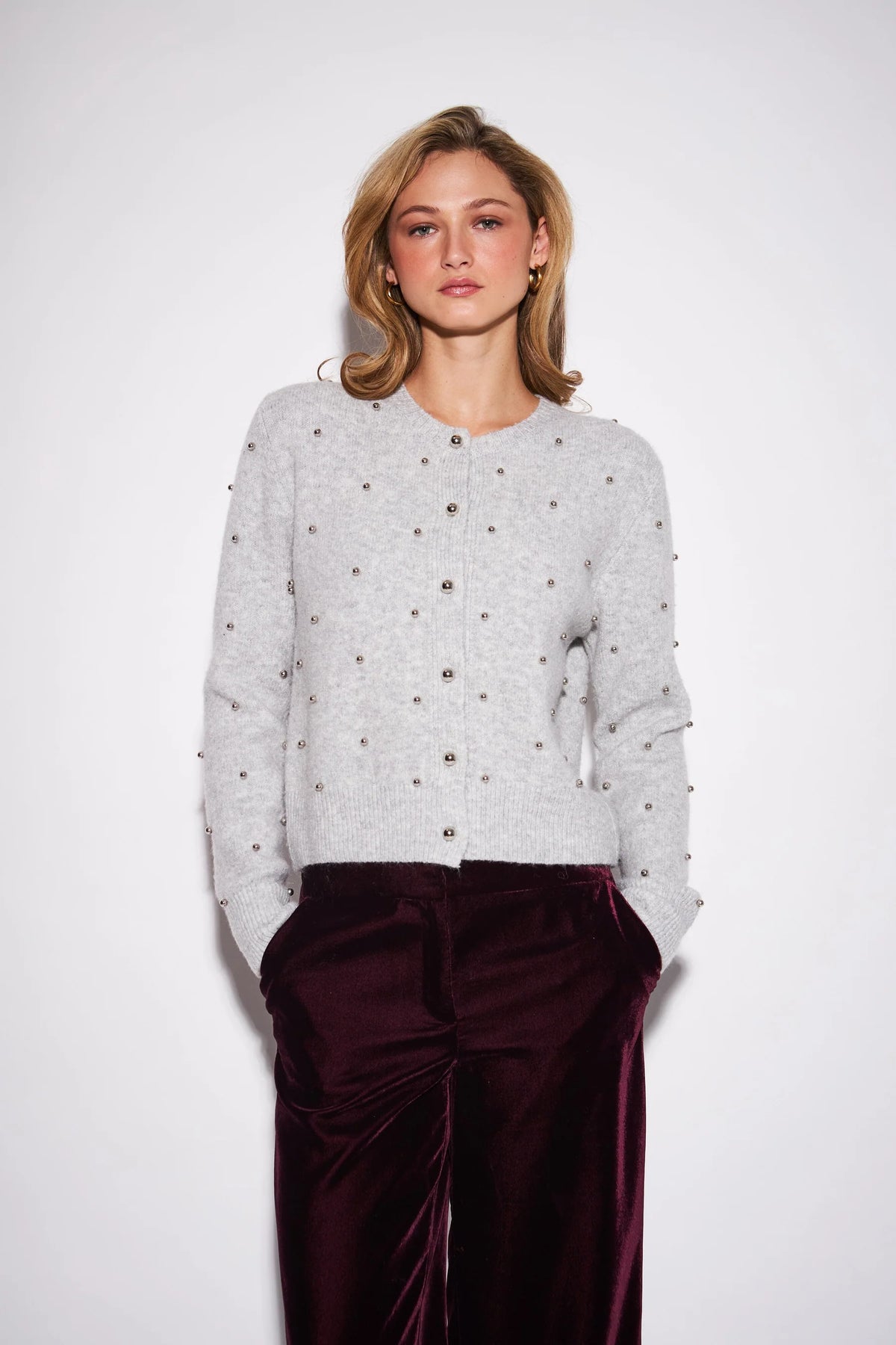 John & Jenn - Sullivan Cardigan in Silver Bells