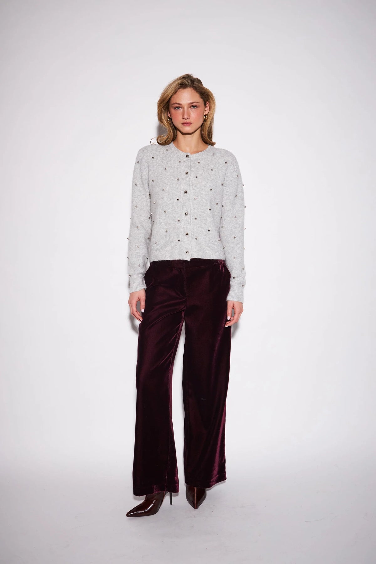John & Jenn - Sullivan Cardigan in Silver Bells