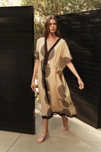 Velvet - Amira - Cotton Midi Kaftan Dress in Neutral