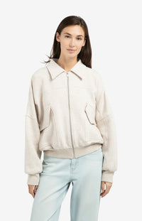 YAYA - Sweat Jacket with Pockets in Slate Grey Melange