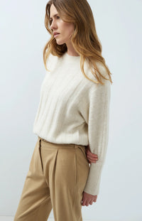 YAYA - Rib Batwing Sweater with Cord