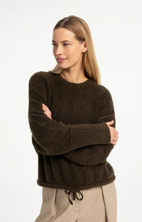 YAYA - Rib Batwing Sweater with Cord
