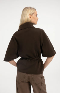 YAYA - Sweater with High Neckline in Delicioso Brown