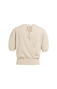 YAYA - Short Sleeve sweater with open back - Beige Melange