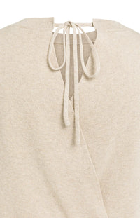 YAYA - Short Sleeve sweater with open back - Beige Melange