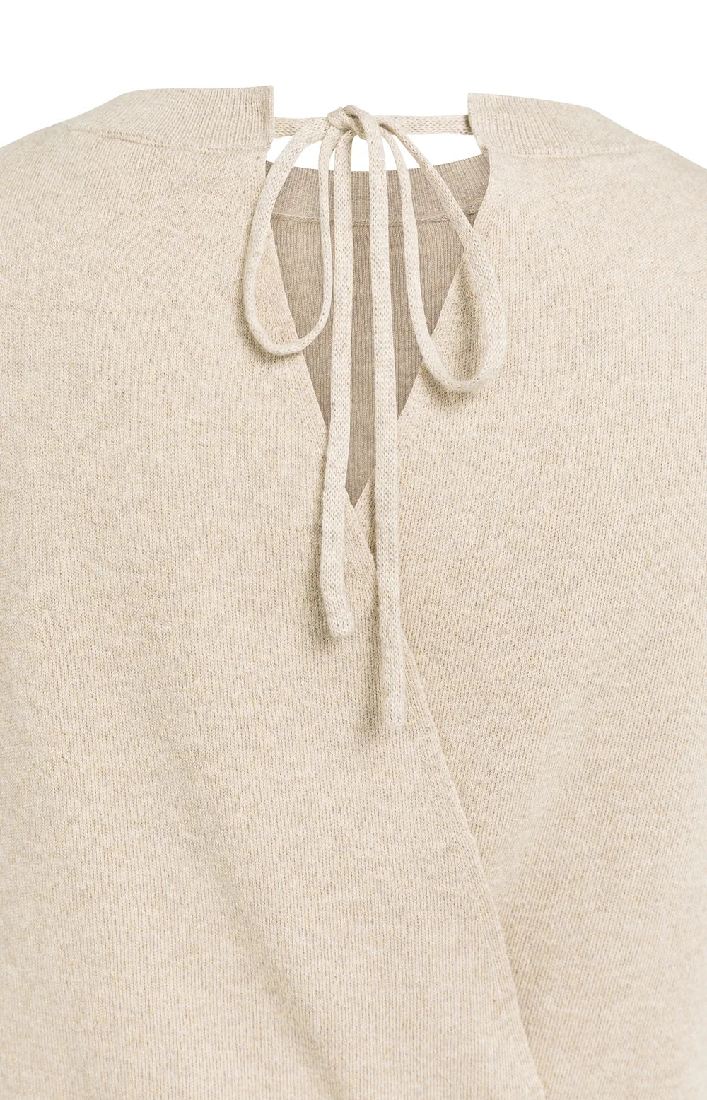 YAYA - Short Sleeve sweater with open back - Beige Melange