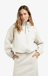YAYA - Sweatshirt with balloon sleeves in Cloud Grey Melange