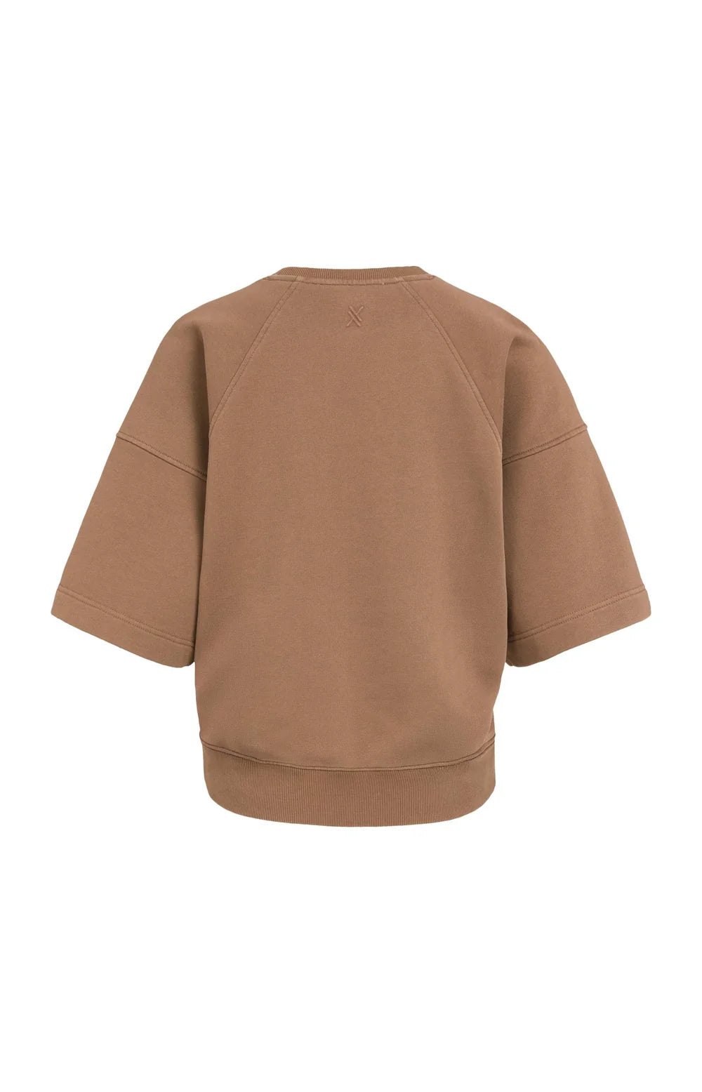 YAYA - Washed Short Sleeve Sweatshirt - Bison Brown