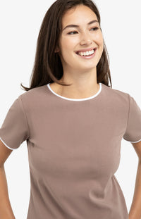 YAYA - T-Shirt with Contrast Binding