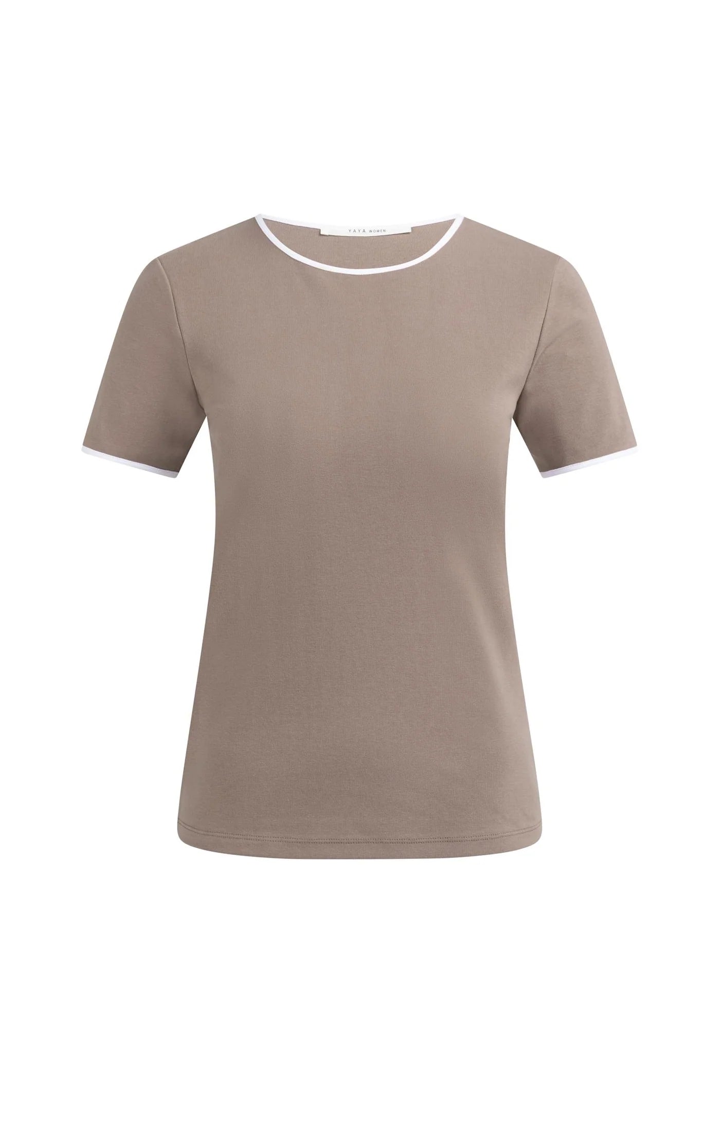 YAYA - T-Shirt with Contrast Binding
