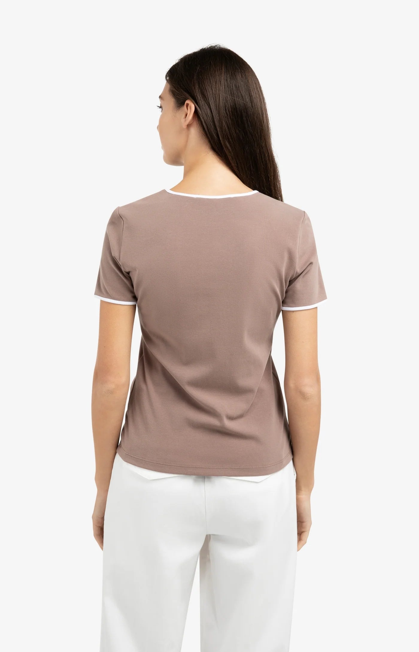 YAYA - T-Shirt with Contrast Binding