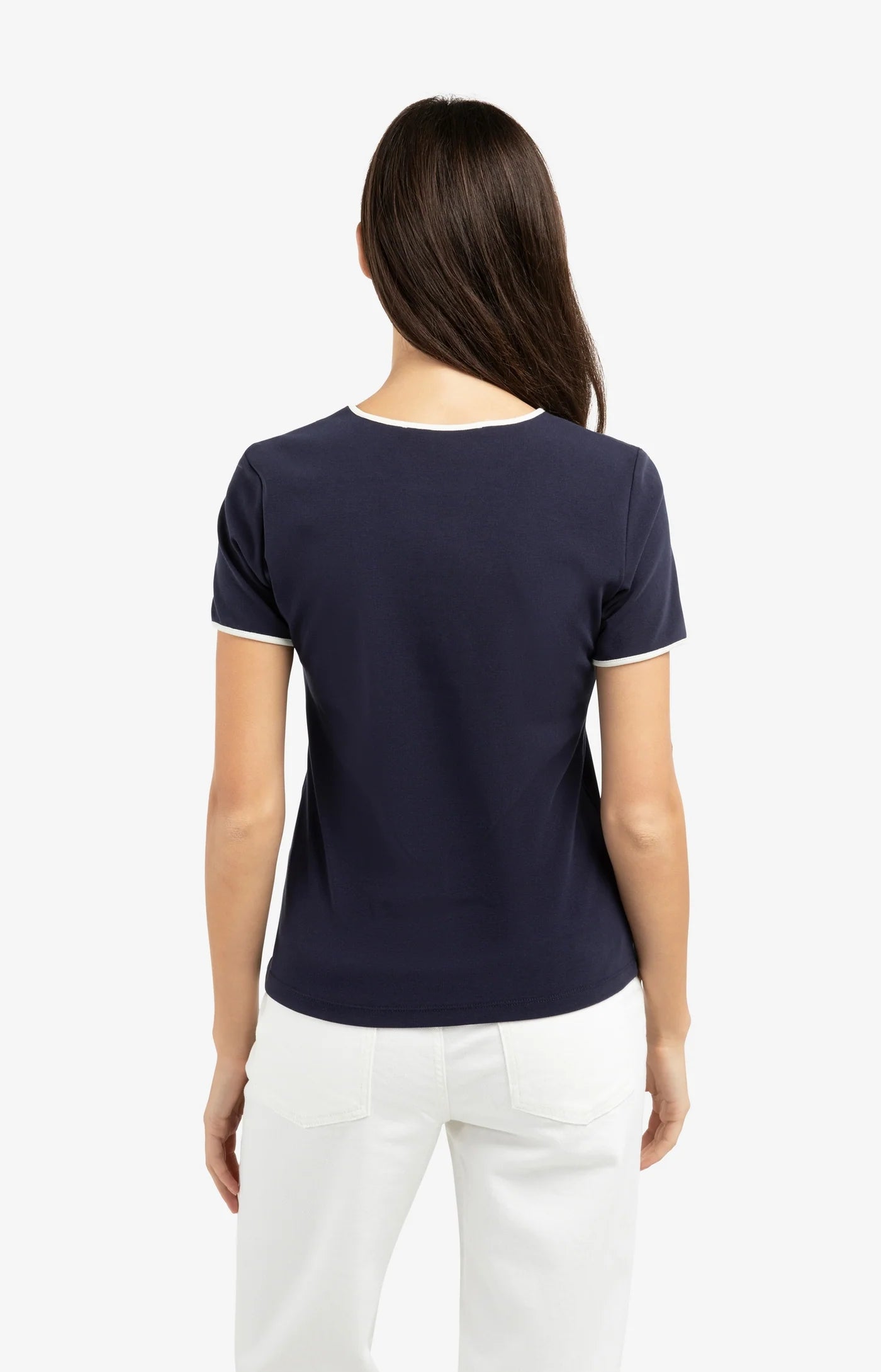 YAYA - T-Shirt with Contrast Binding