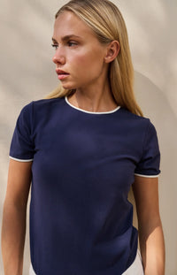 YAYA - T-Shirt with Contrast Binding