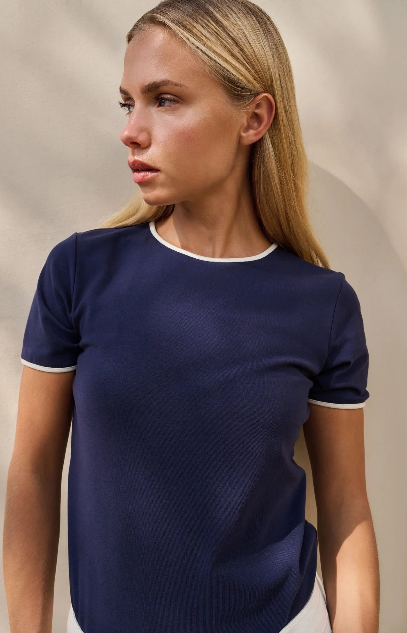 YAYA - T-Shirt with Contrast Binding