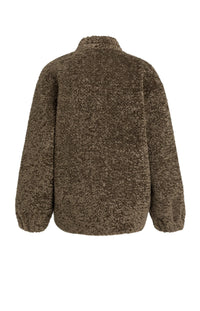 YAYA - Faux Fur Kimono Wrap Jacket in Slate Black Brown
