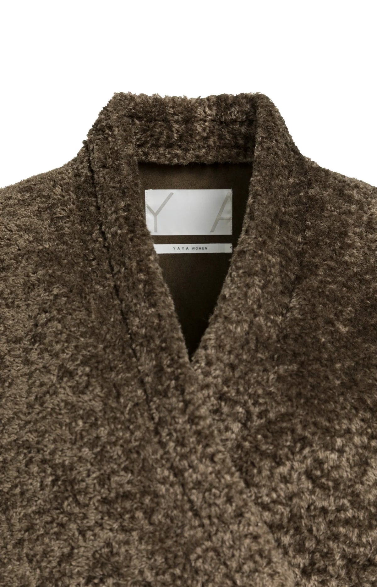 YAYA - Faux Fur Kimono Wrap Jacket in Slate Black Brown