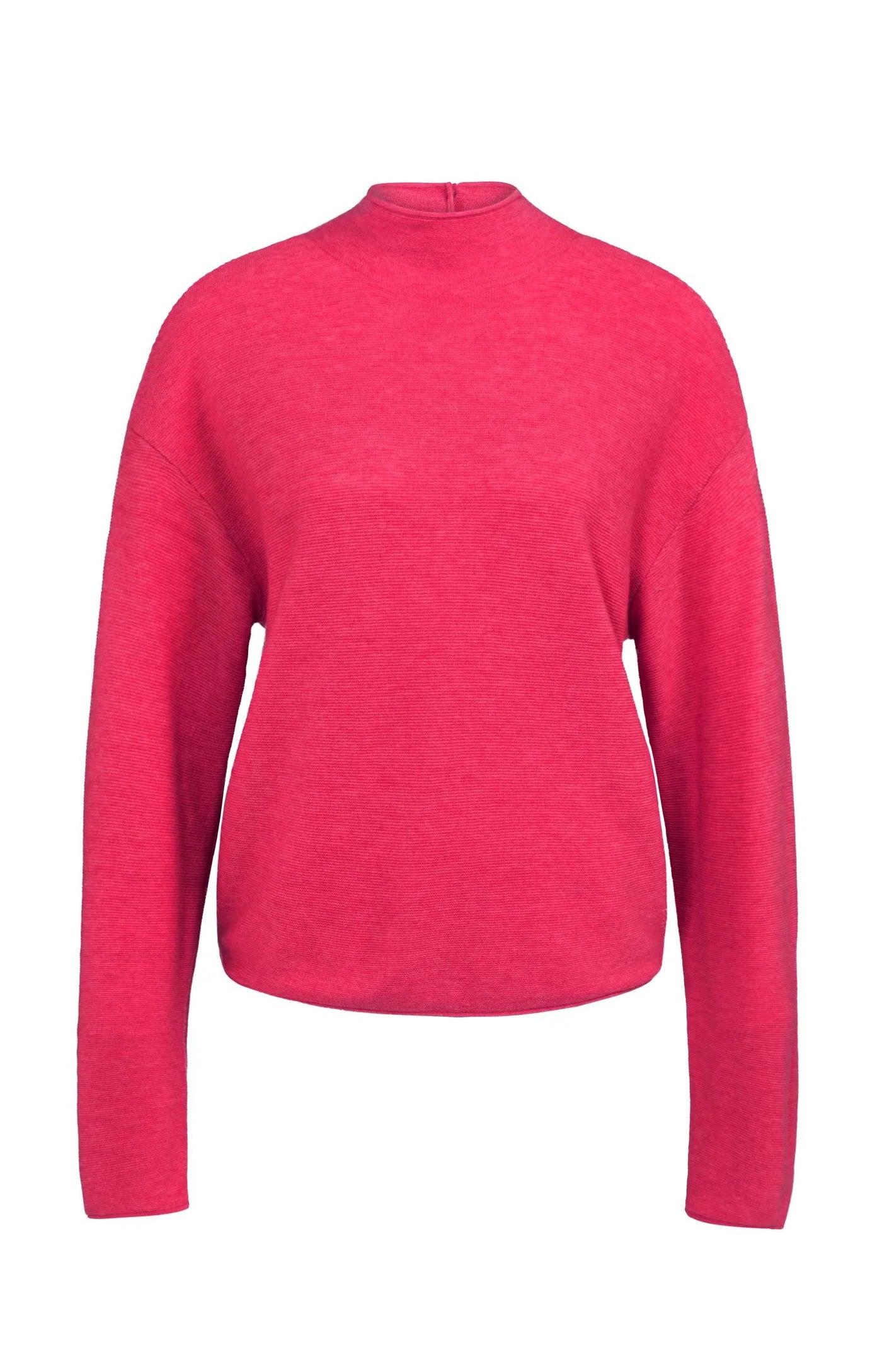 YAYA - Textured Knit Sweater with Buttons in Rose Red Melange