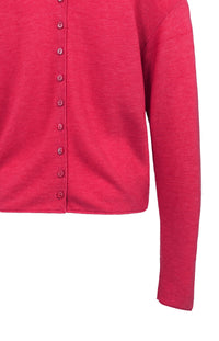 YAYA - Textured Knit Sweater with Buttons in Rose Red Melange