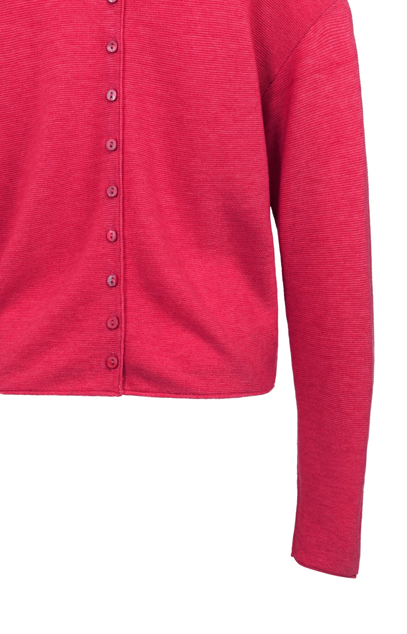 YAYA - Textured Knit Sweater with Buttons in Rose Red Melange