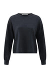 YAYA - Textured round neck sweater in Inkwell Blue