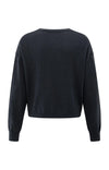 YAYA - Textured round neck sweater in Inkwell Blue
