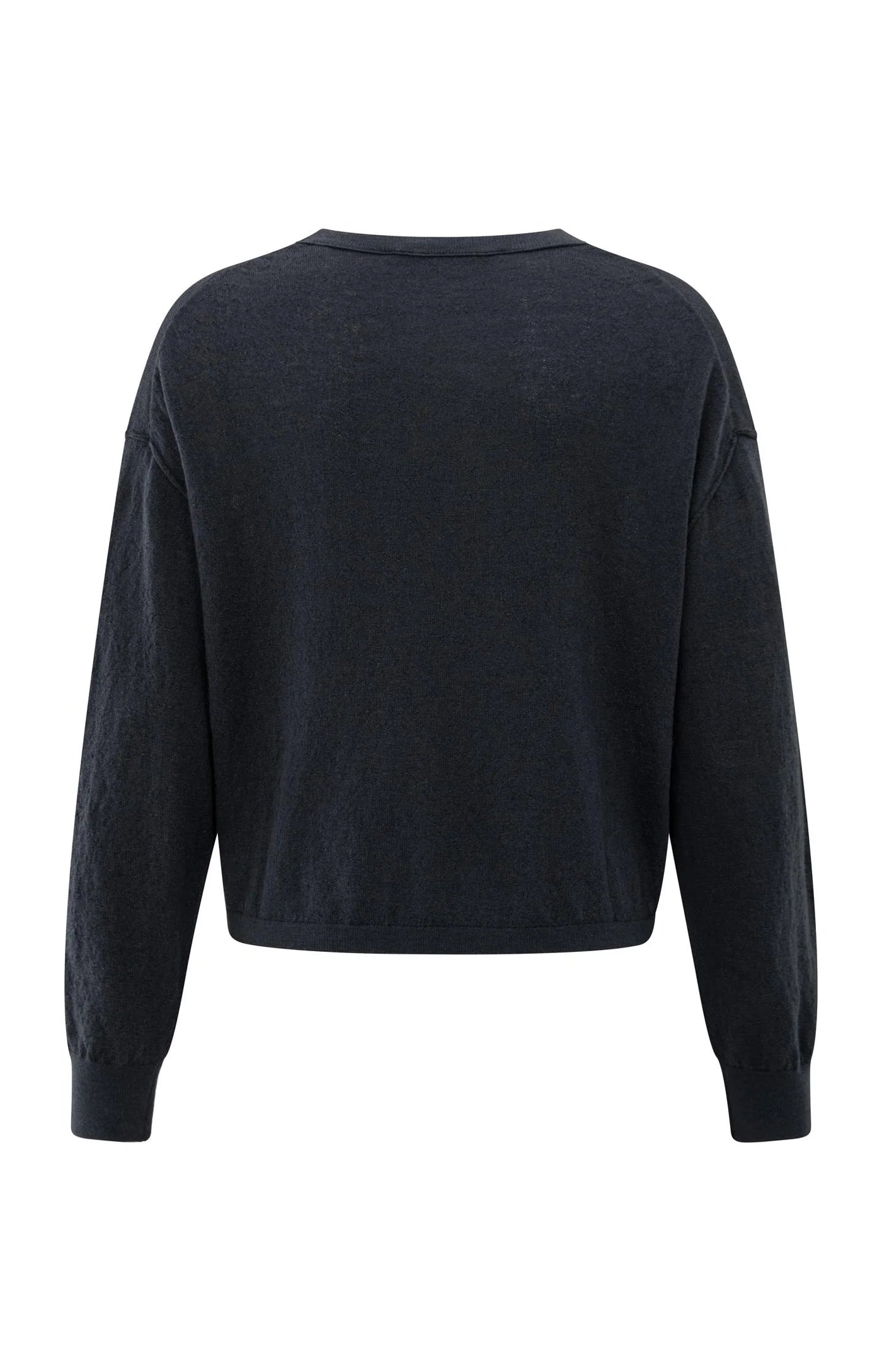 YAYA - Textured round neck sweater in Inkwell Blue
