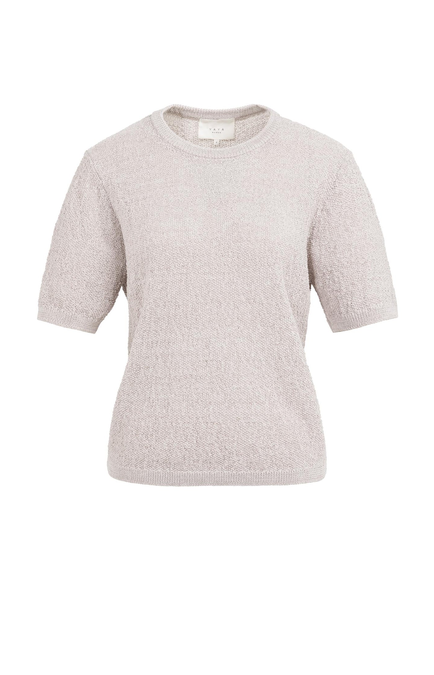 YAYA - Short Sleeve Textured Sweater