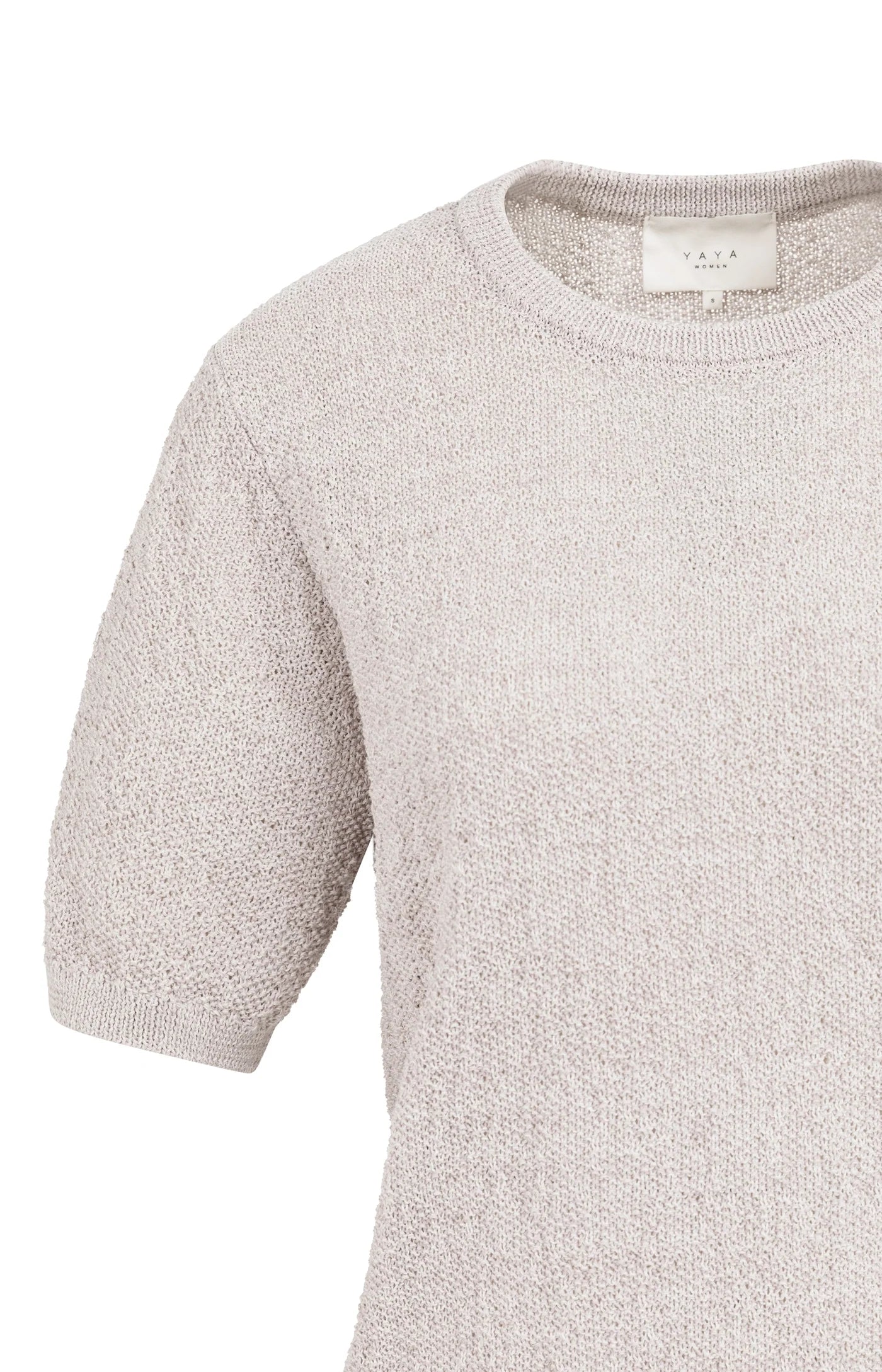 YAYA - Short Sleeve Textured Sweater