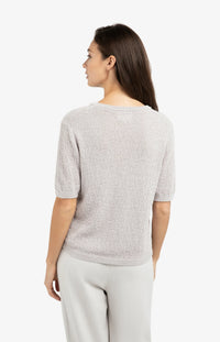 YAYA - Short Sleeve Textured Sweater