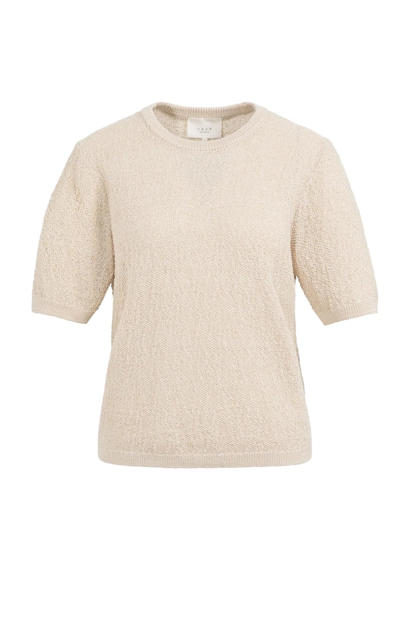 YAYA - Short Sleeve Textured Sweater